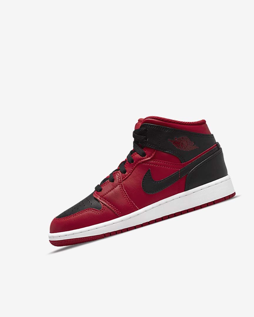 Zapatillas Nike Air Jordan 1 Mid Niño Rojas Blancas Negras | AR3058