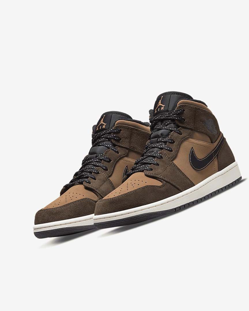 Zapatillas Nike Air Jordan 1 Mid SE Hombre Chocolate Oscuro Marrones Negras Rojas | AR2316