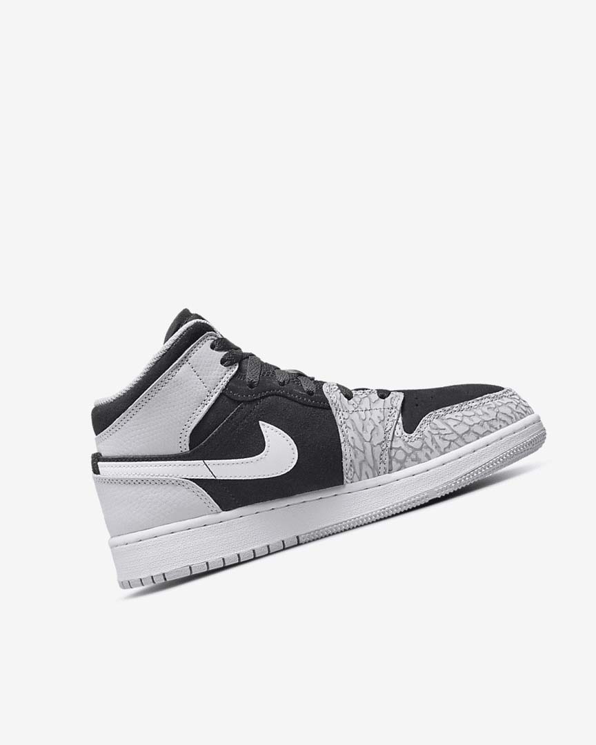 Zapatillas Nike Air Jordan 1 Mid SE Niño Negras Blancas Gris Claro Rojas | AR5161