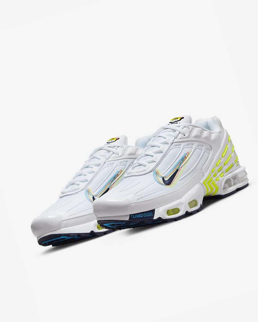 Zapatillas Nike Air Max Plus 3 Hombre Blancas Azules Claro Azules | AR4820