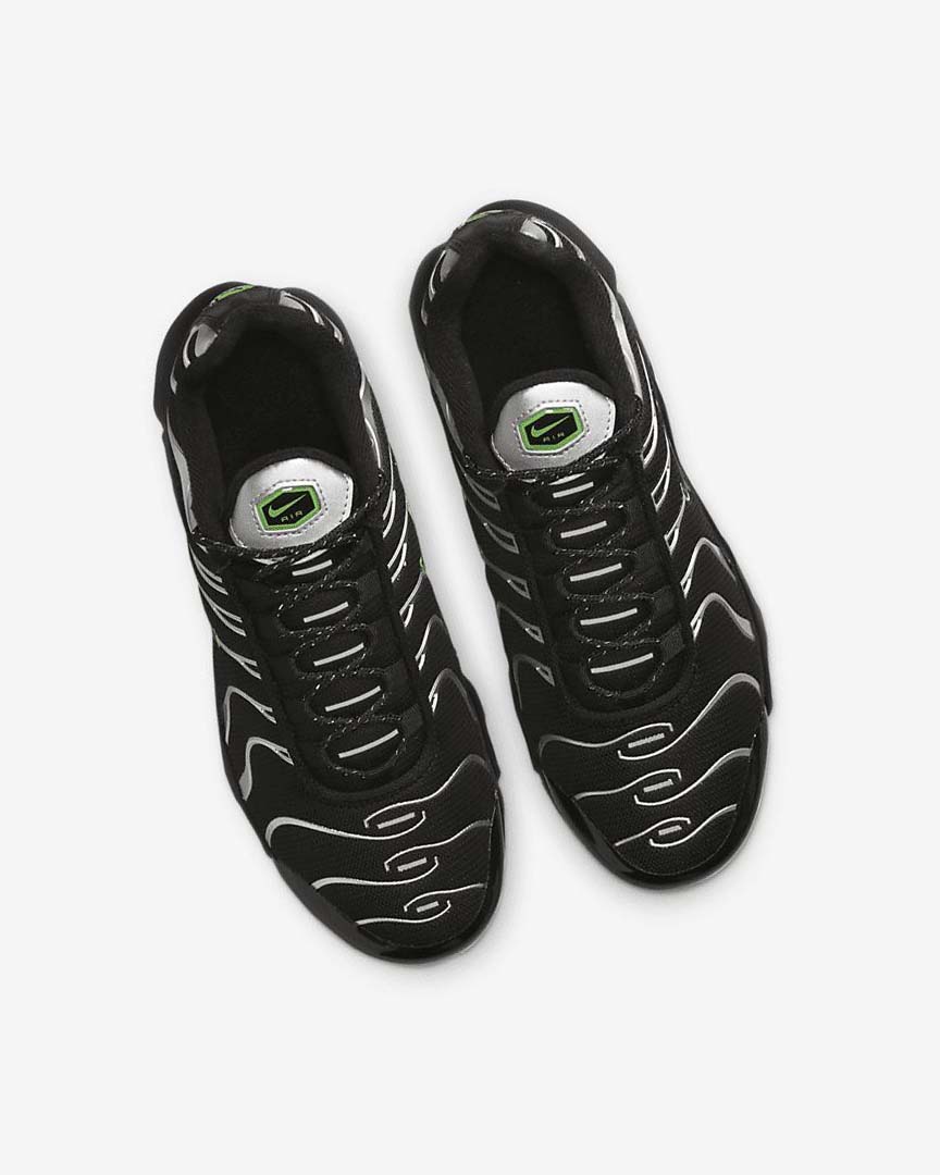 Zapatillas Nike Air Max Plus Niño Negras Verde Metal Plateadas Negras | AR5409