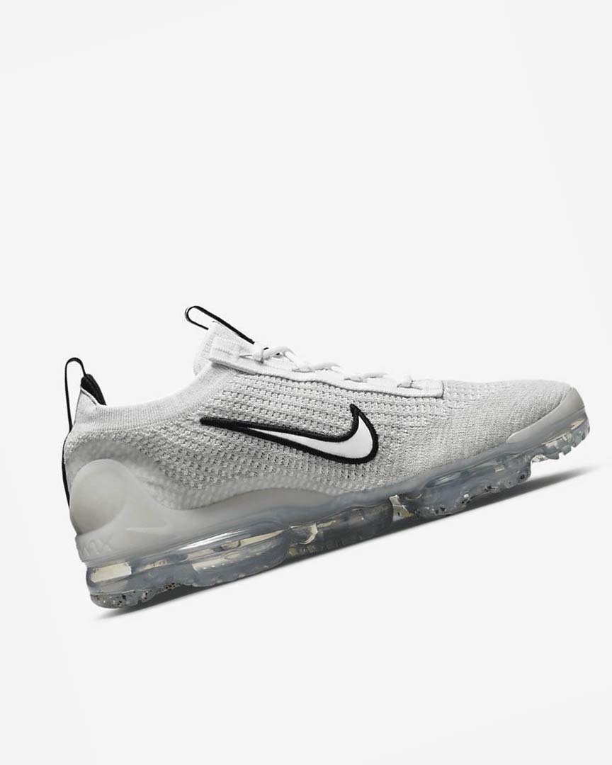 Zapatillas Nike Air VaporMax 2021 FK Hombre Blancas Negras Metal Plateadas Blancas | AR4509