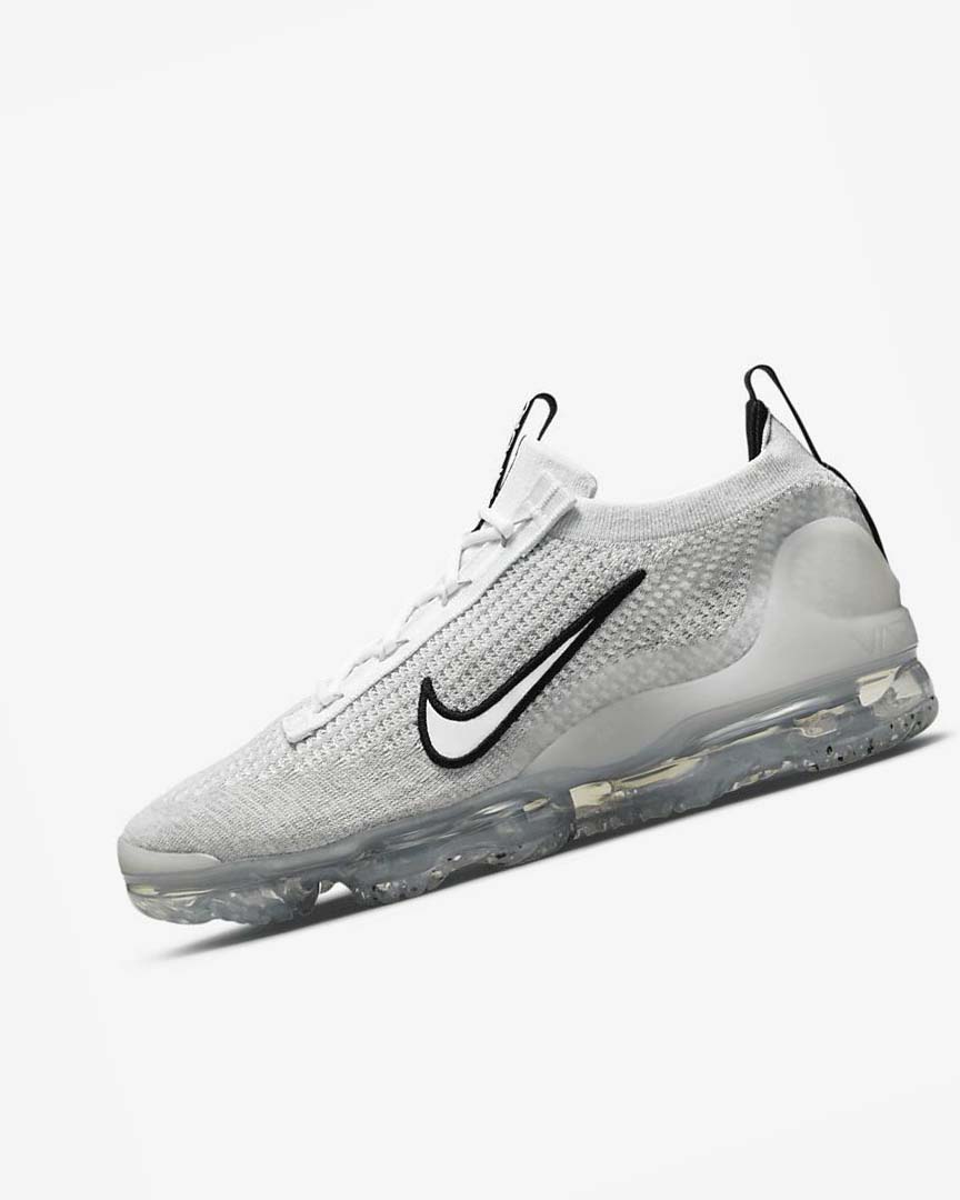 Zapatillas Nike Air VaporMax 2021 FK Hombre Blancas Negras Metal Plateadas Blancas | AR4509