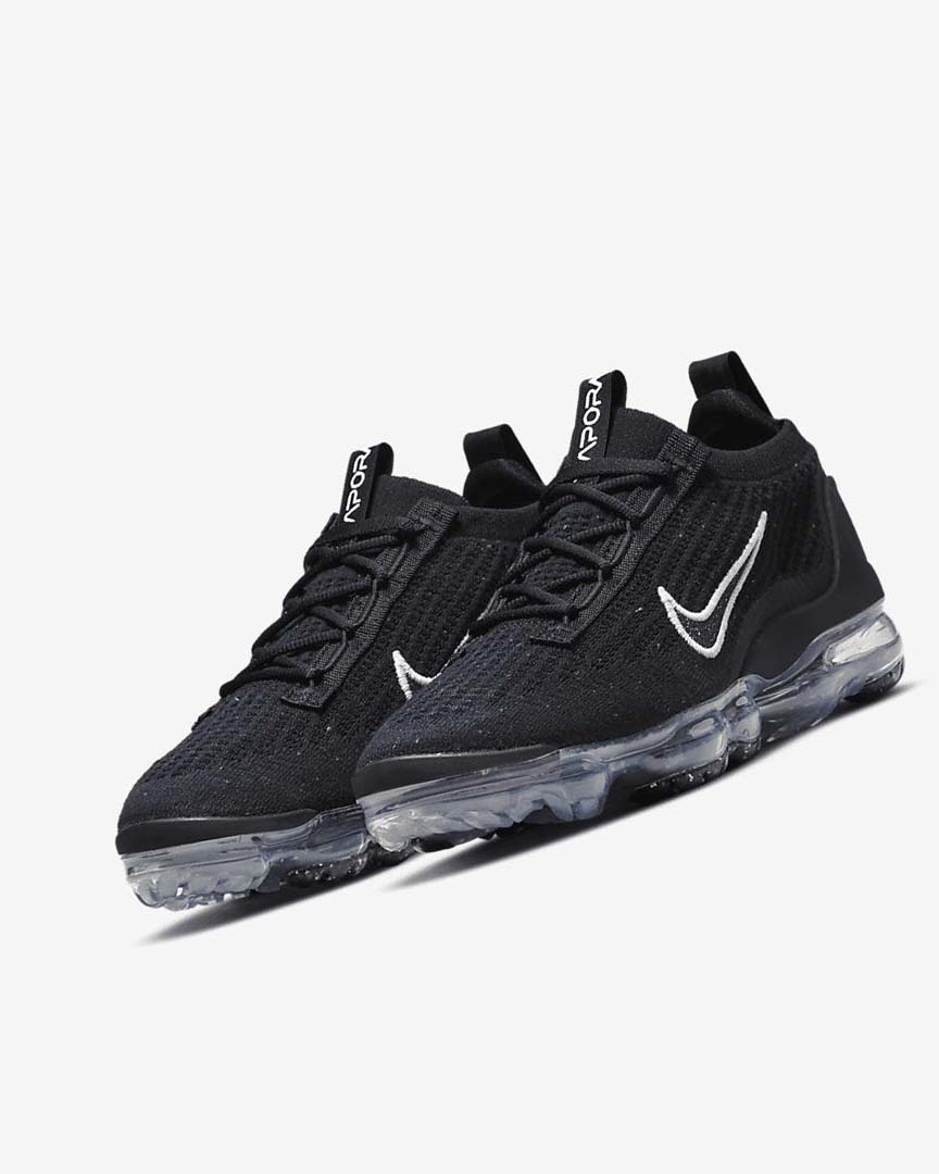 Zapatillas Nike Air VaporMax 2021 FK Mujer Negras Metal Plateadas Blancas | AR2363