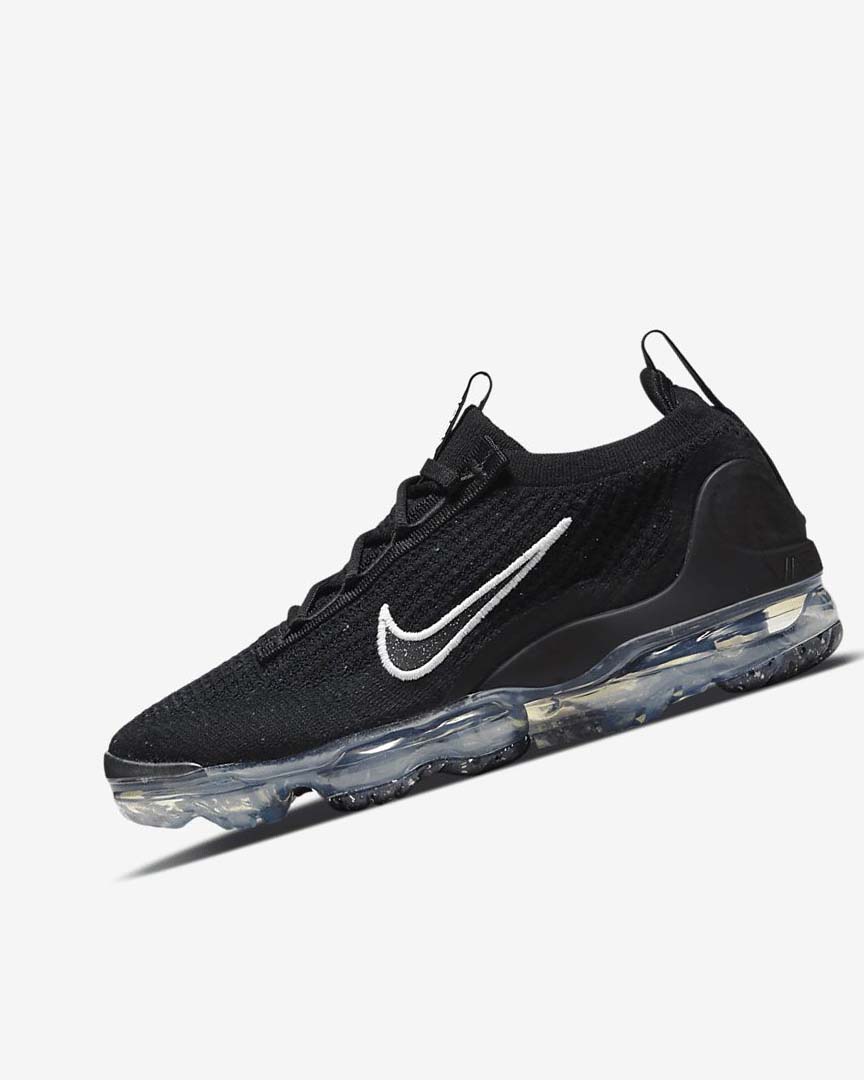 Zapatillas Nike Air VaporMax 2021 FK Mujer Negras Metal Plateadas Blancas | AR2363