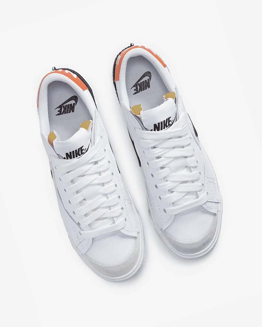 Zapatillas Nike Blazer Low '77 Jumbo Hombre Blancas Blancas Naranjas Negras | AR5054