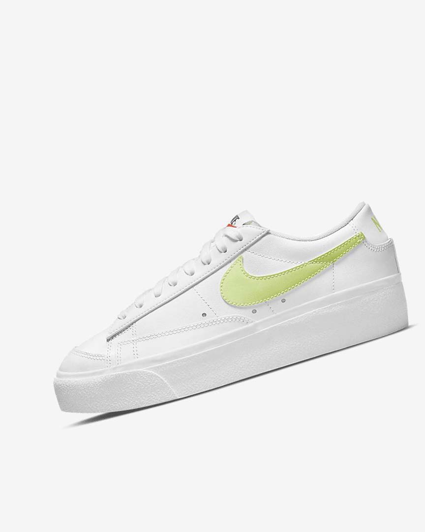 Zapatillas Nike Blazer Low Plataforma Mujer Blancas Blancas Negras Limón Claro | AR4491