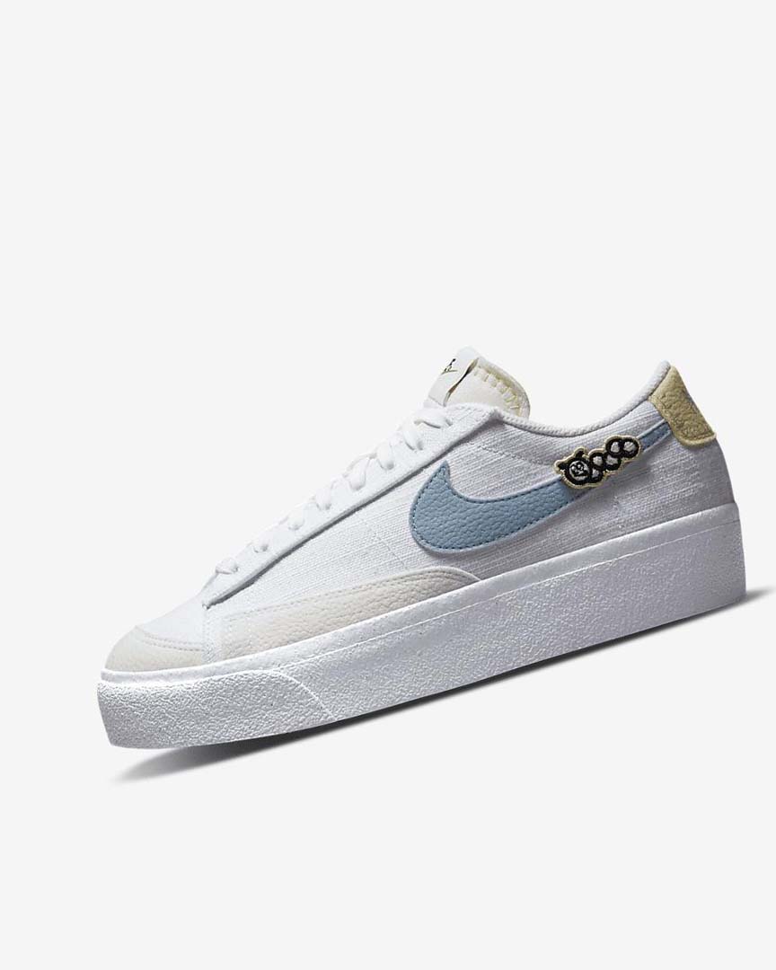 Zapatillas Nike Blazer Low Plataforma Next Nature Mujer Blancas Rosas Blancas Azules | AR2876