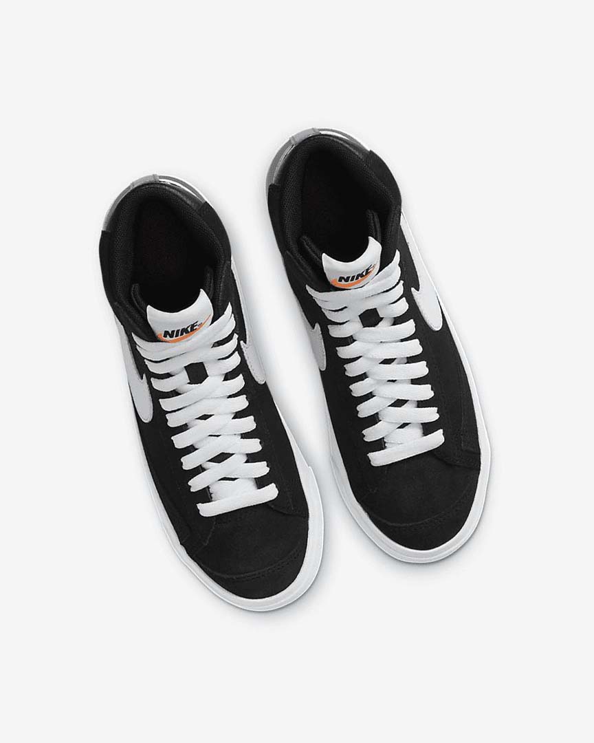 Zapatillas Nike Blazer Mid '77 Gamuza Niño Negras Naranjas Blancas | AR2703