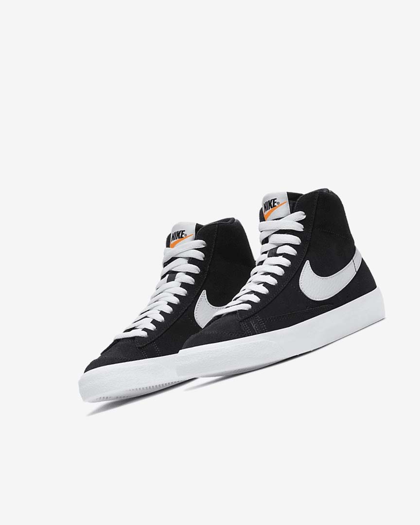 Zapatillas Nike Blazer Mid '77 Gamuza Niña Negras Naranjas Blancas | AR5102