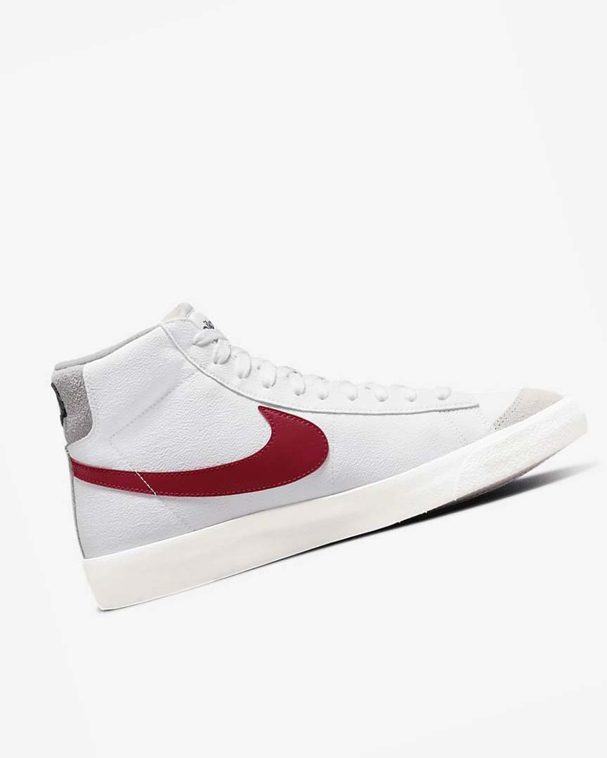 Zapatillas Nike Blazer Mid '77 Hombre Blancas Gris Claro Rojas | AR4680