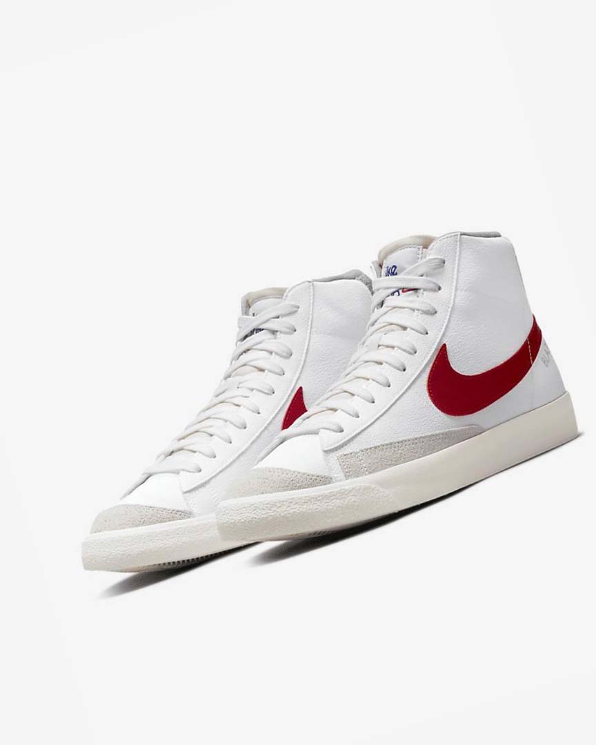 Zapatillas Nike Blazer Mid '77 Hombre Blancas Gris Claro Rojas | AR4680