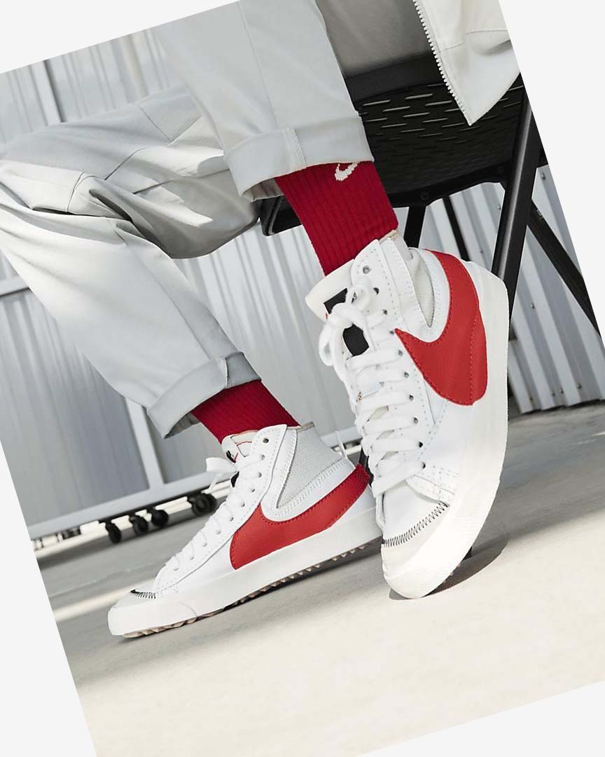 Zapatillas Nike Blazer Mid '77 Jumbo Hombre Blancas Blancas Rojas | AR4654