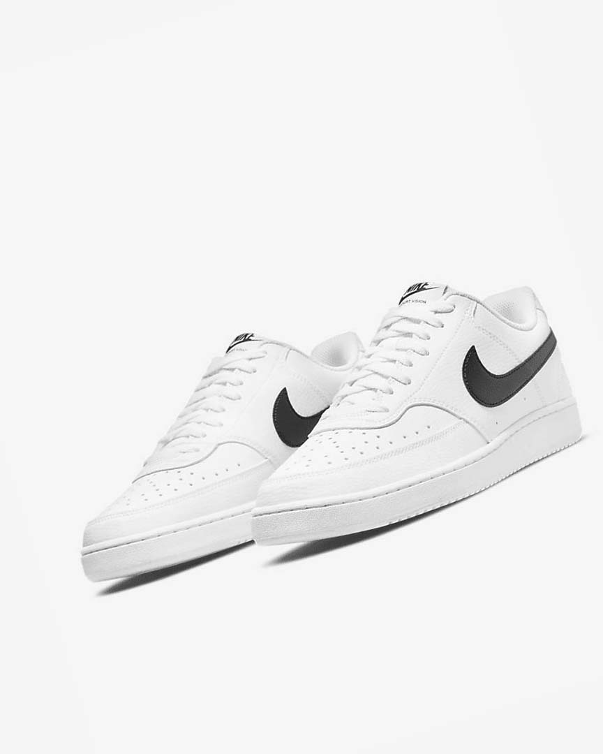 Zapatillas Nike Court Vision Low Next Nature Hombre Blancas Blancas Negras | AR2628