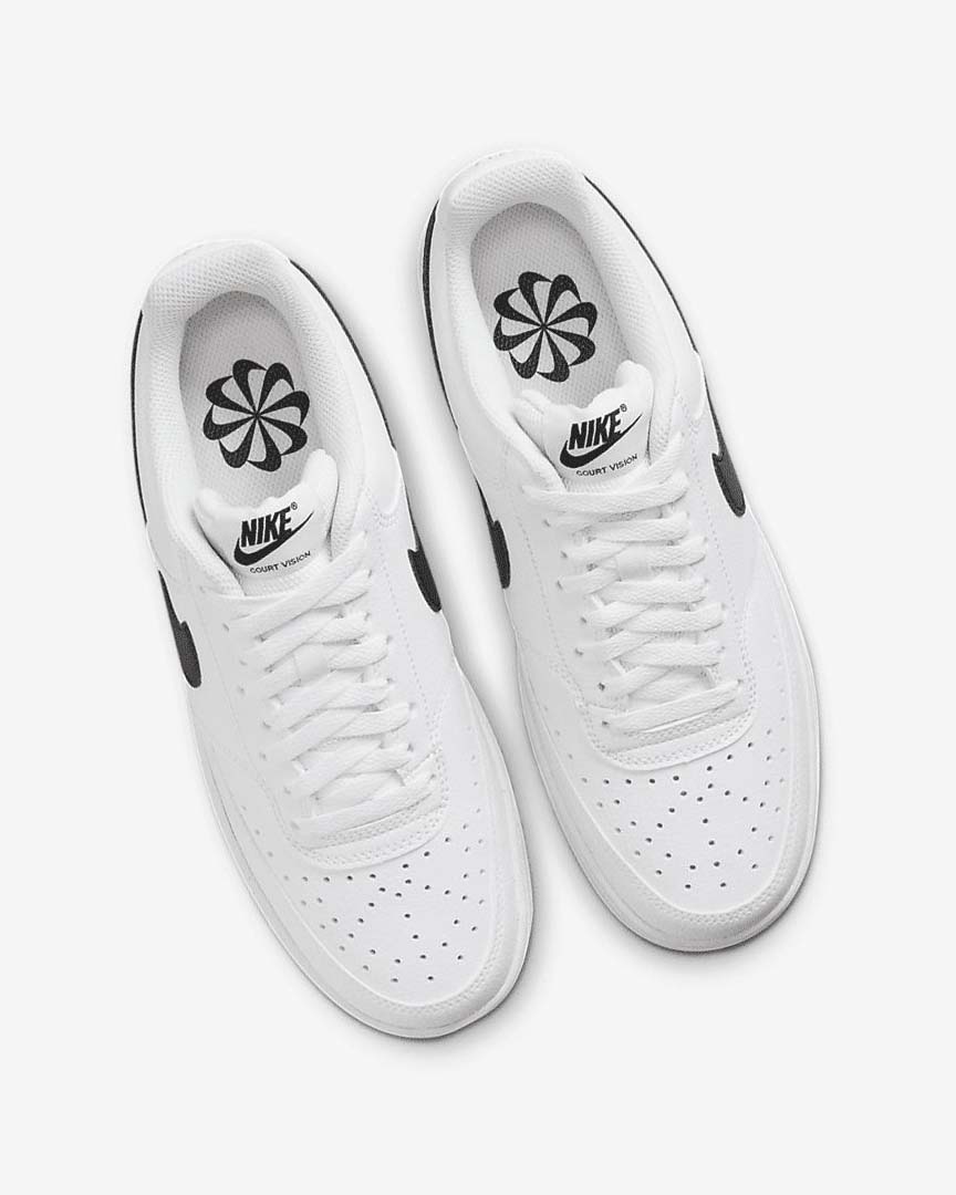 Zapatillas Nike Court Vision Low Next Nature Mujer Blancas Blancas Negras | AR4548