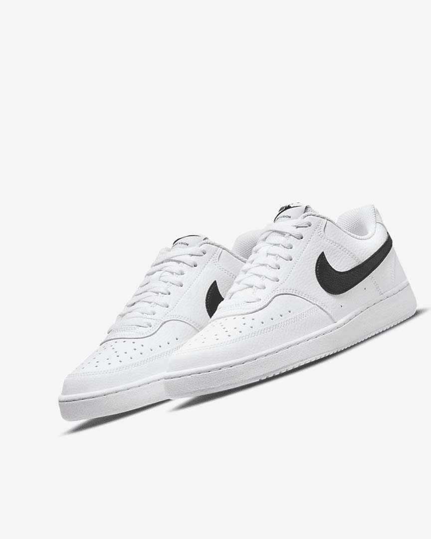 Zapatillas Nike Court Vision Low Next Nature Mujer Blancas Blancas Negras | AR4548