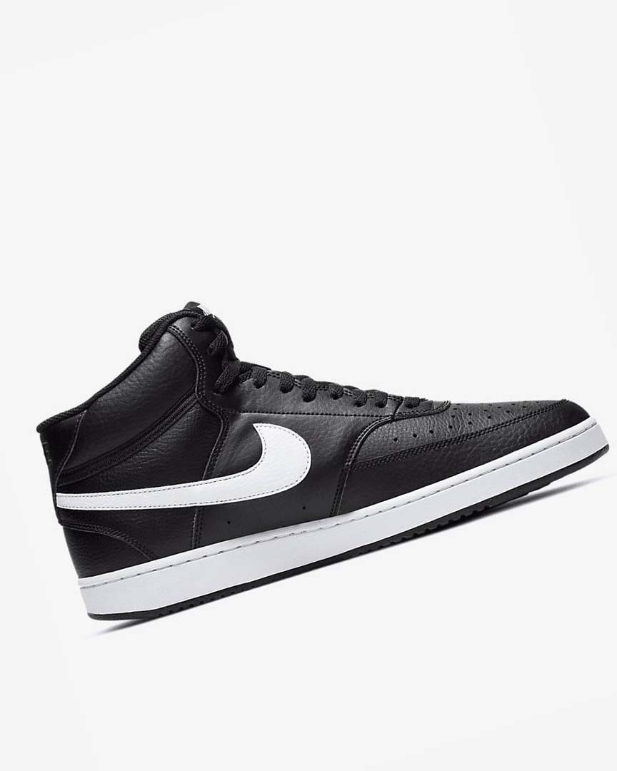 Zapatillas Nike Court Vision Mid Hombre Negras Blancas | AR5160