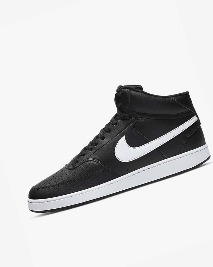 Zapatillas Nike Court Vision Mid Hombre Negras Blancas | AR5160