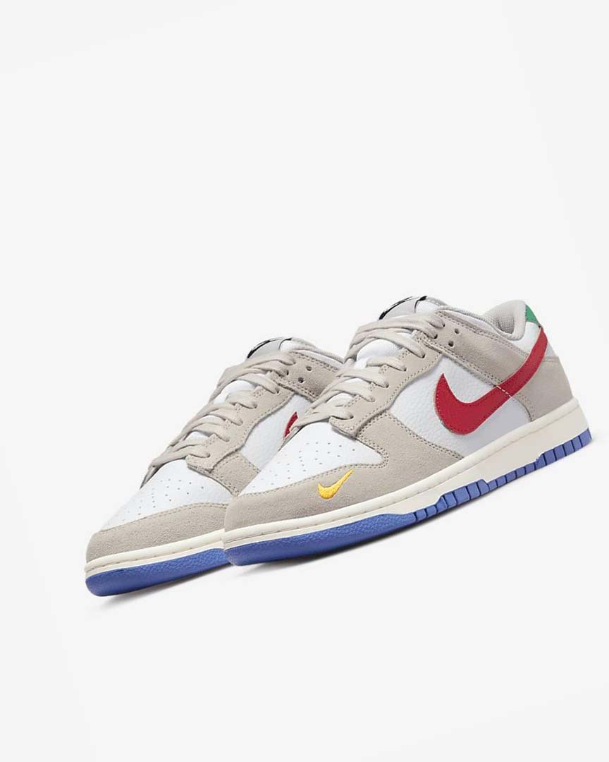 Zapatillas Nike Dunk Low Hombre Blancas Azul Real Rojas | AR1201