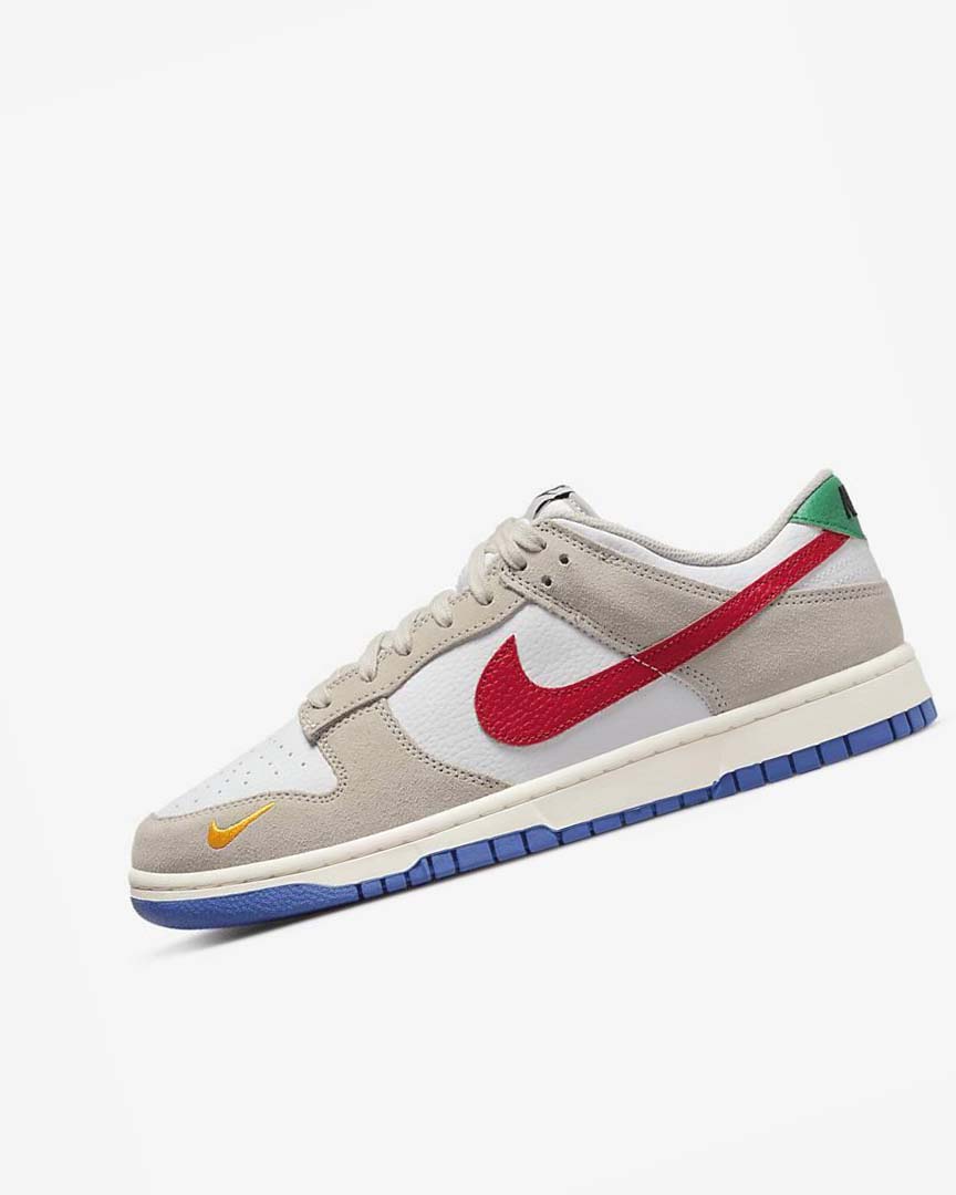 Zapatillas Nike Dunk Low Hombre Blancas Azul Real Rojas | AR1201