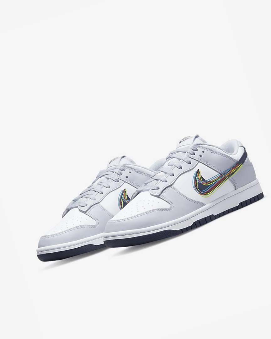 Zapatillas Nike Dunk Low Hombre Blancas Gris Azules | AR4825