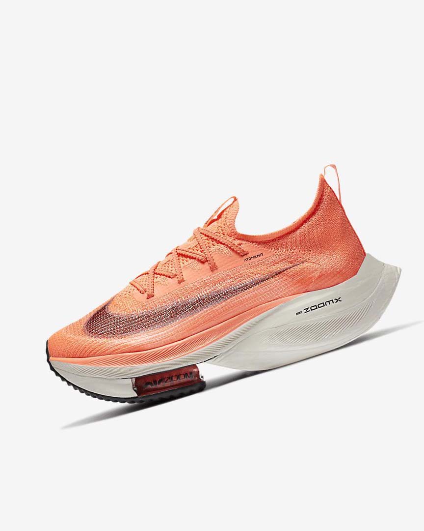 Zapatillas Running Nike Air Zoom Alphafly NEXT% Flyknit Mujer Mango Claro Metal Rojas Marrones Negras | AR4691