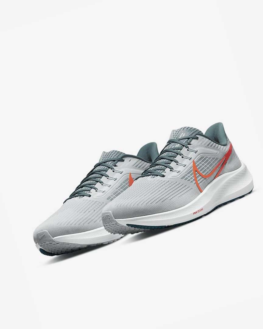 Zapatillas Running Nike Air Zoom Pegasus 39 Hombre Plateadas Naranjas | AR2304