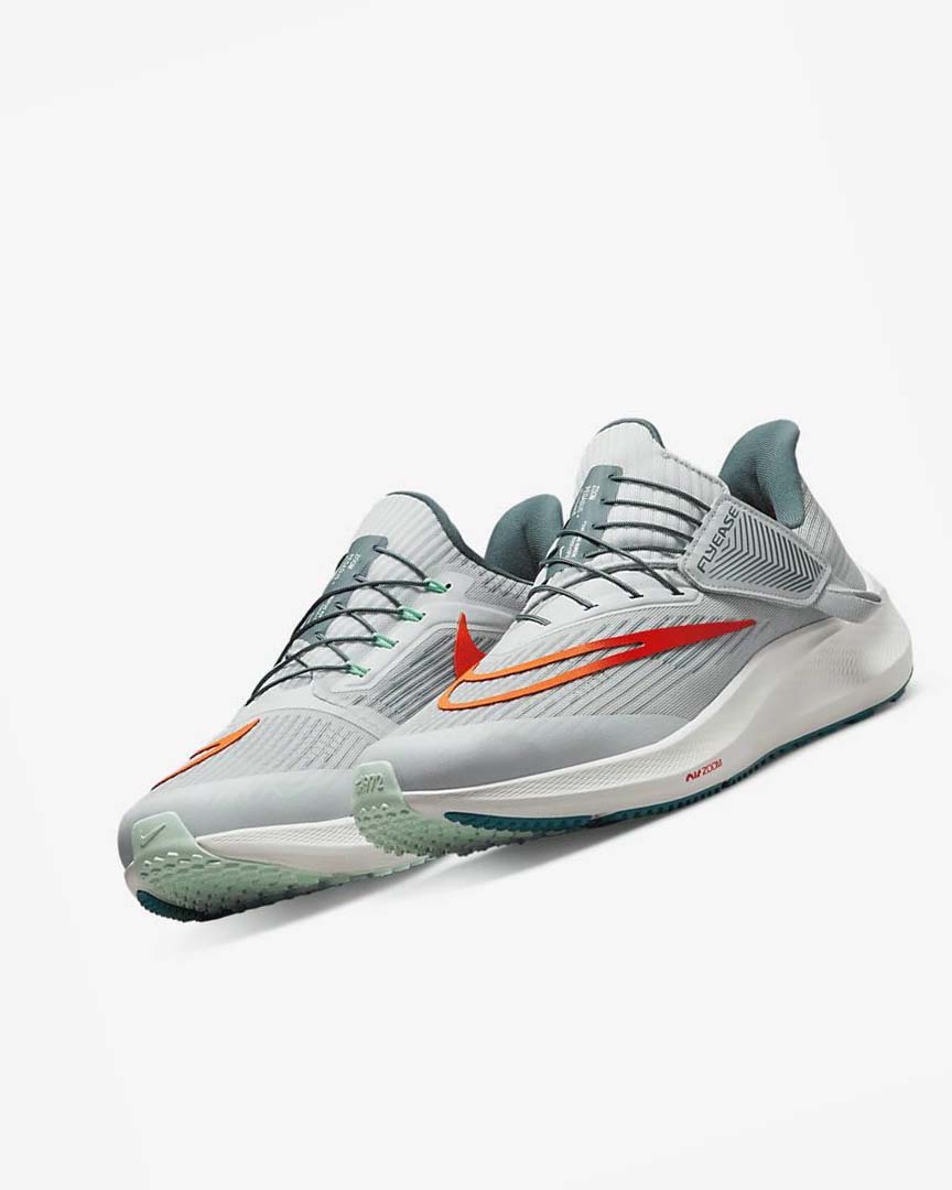 Zapatillas Running Nike Air Zoom Pegasus 39 FlyEase Hombre Plateadas Naranjas | AR2833