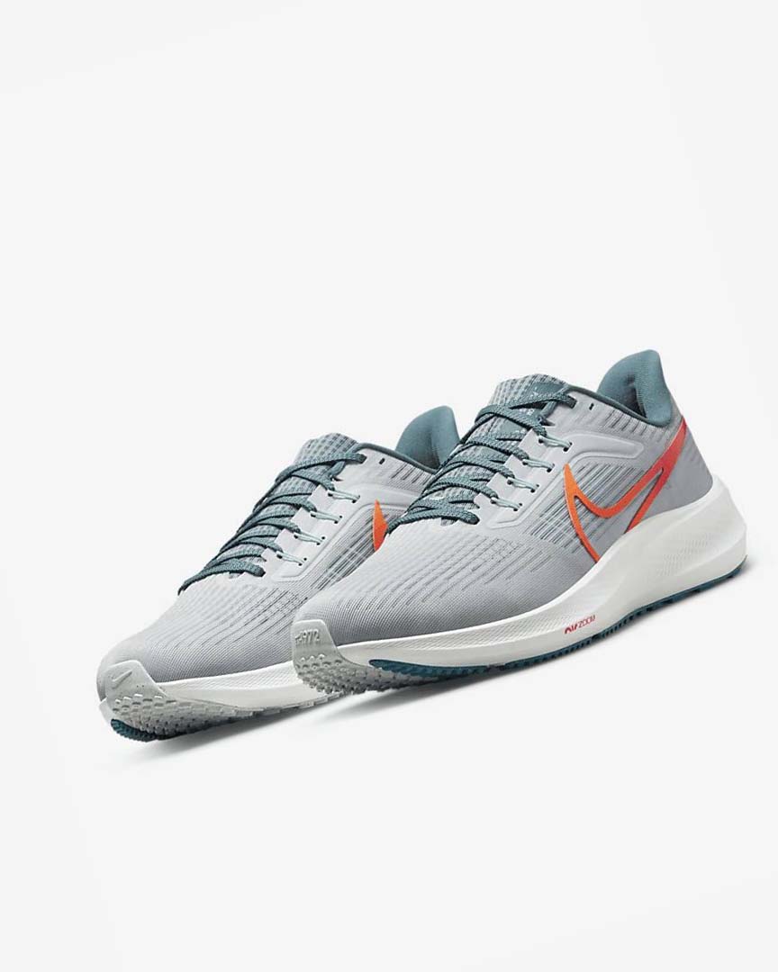 Zapatillas Running Nike Air Zoom Pegasus 39 Hombre Plateadas Naranjas | AR3210