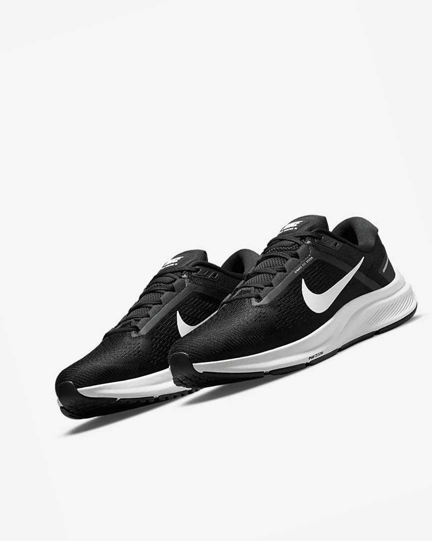 Zapatillas Running Nike Air Zoom Structure 24 Hombre Negras Blancas | AR1187