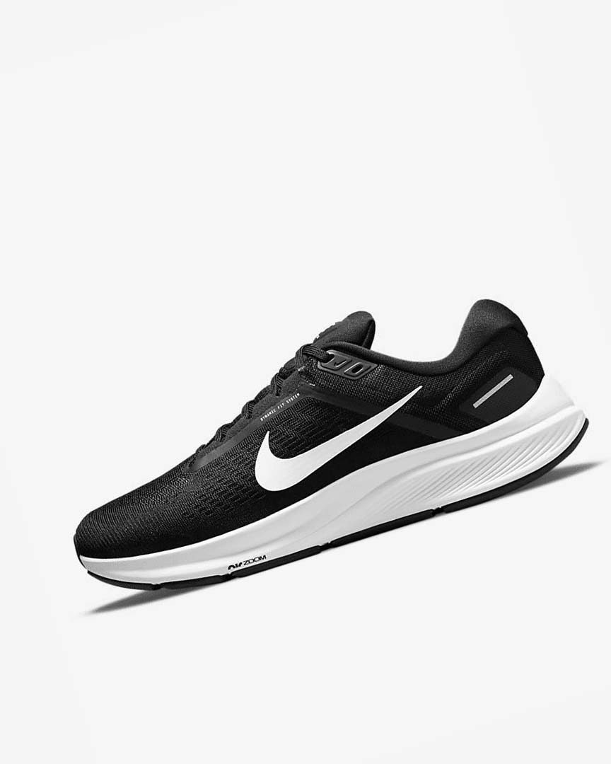 Zapatillas Running Nike Air Zoom Structure 24 Hombre Negras Blancas | AR1187