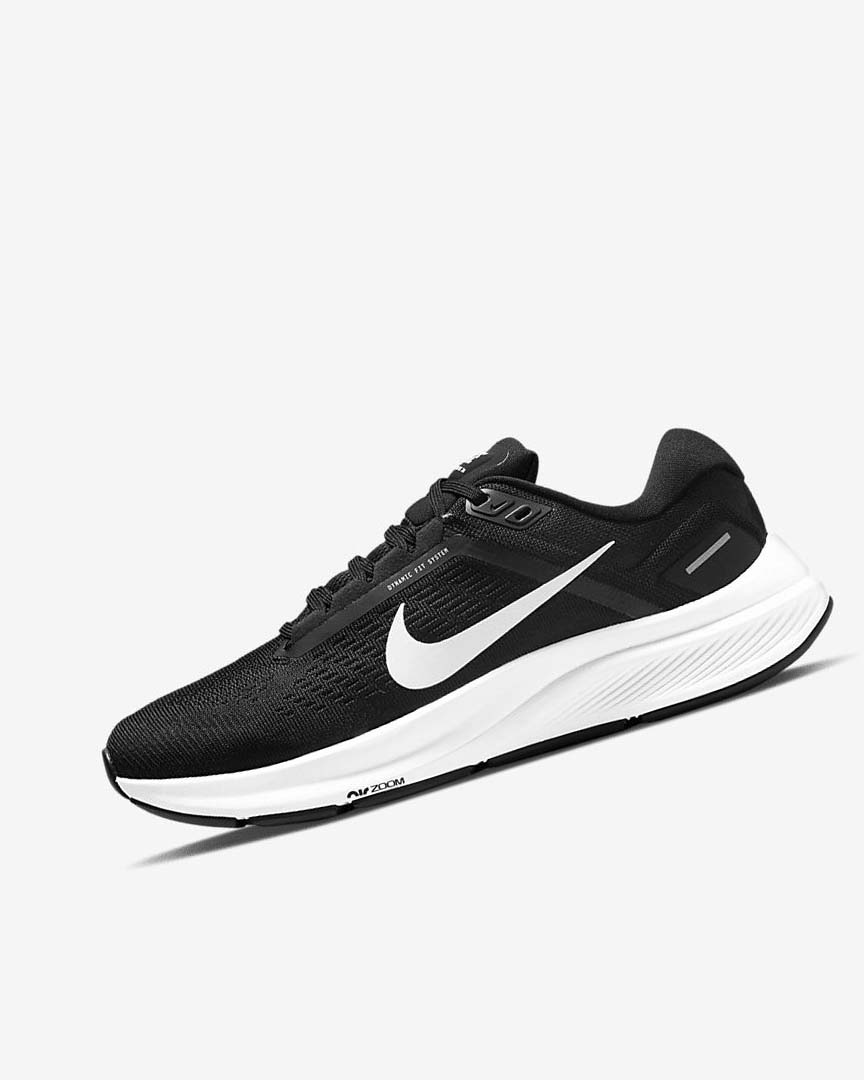 Zapatillas Running Nike Air Zoom Structure 24 Mujer Negras Blancas | AR4985