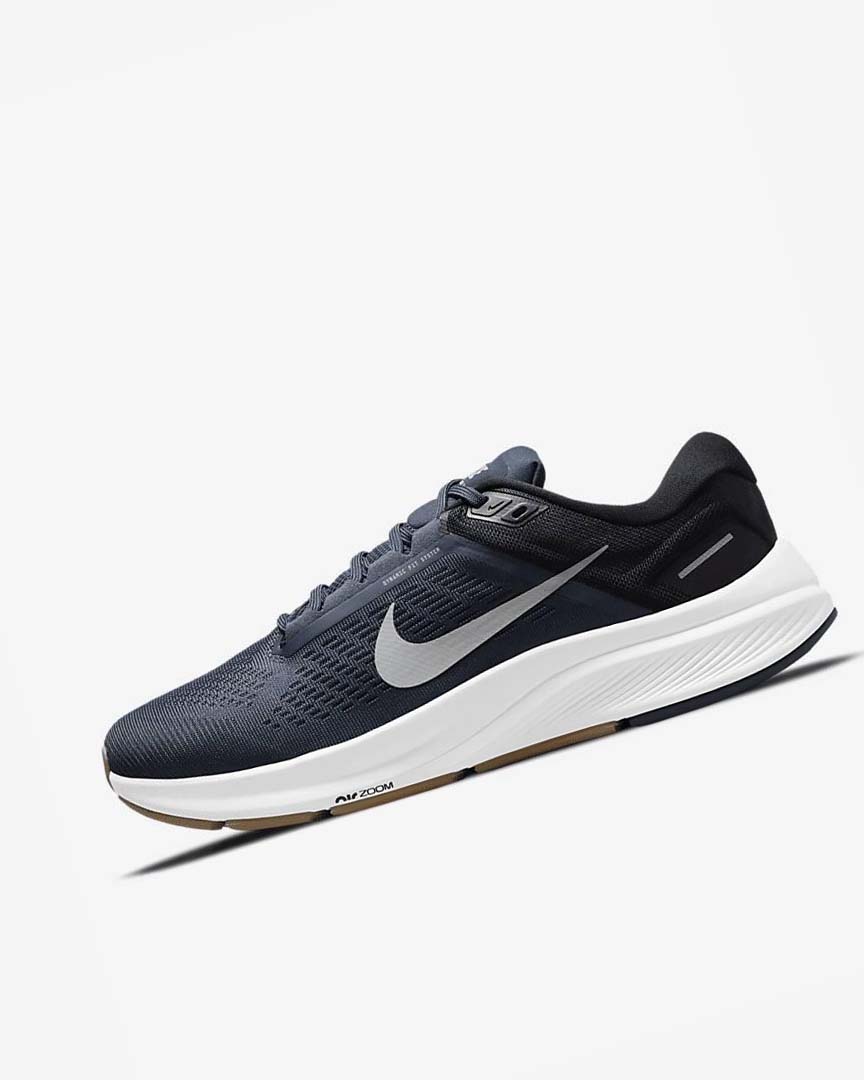 Zapatillas Running Nike Air Zoom Structure 24 Hombre Azules Negras Obsidian Oscuro Gris | AR5421