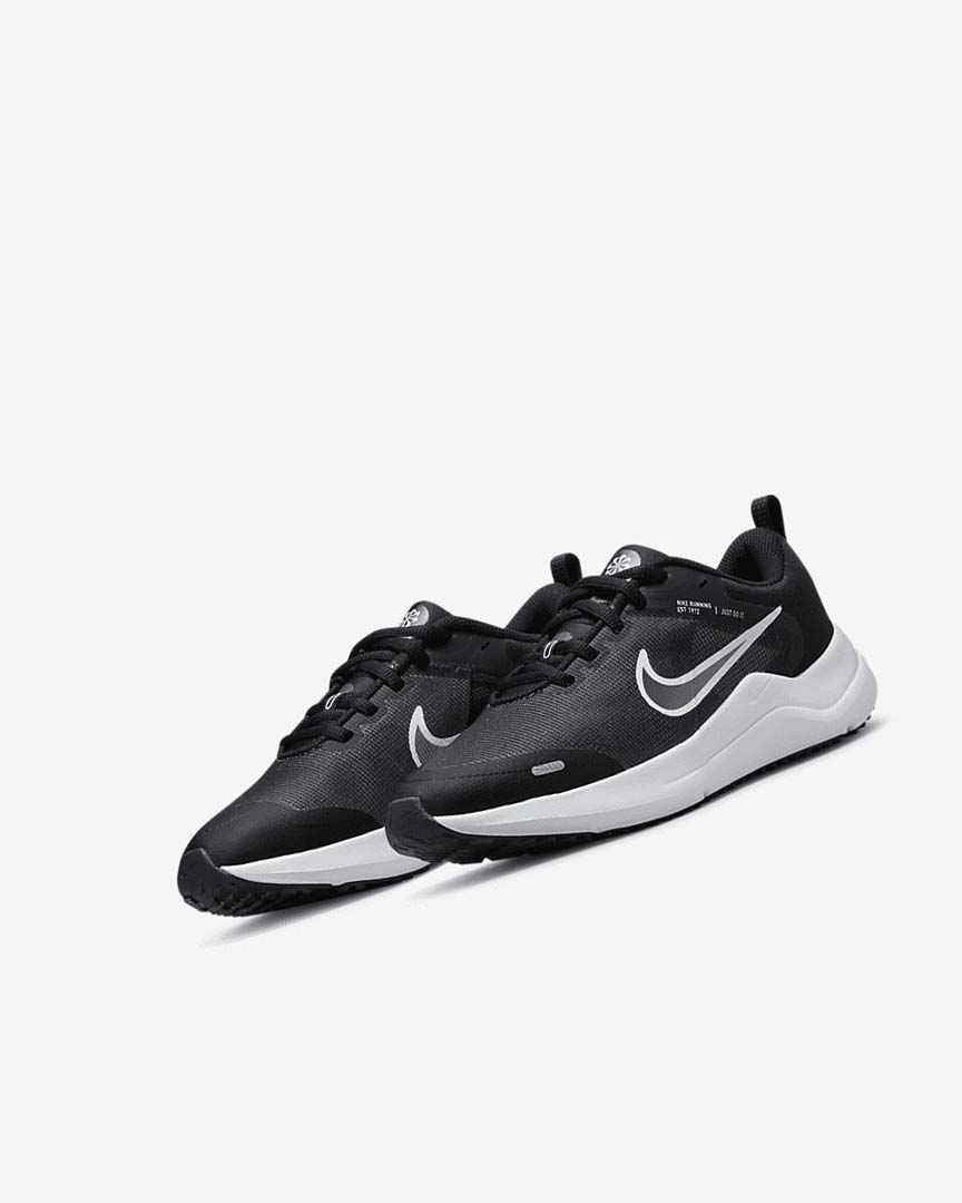 Zapatillas Running Nike Downshifter 12 Niña Negras Gris Oscuro Blancas | AR4688