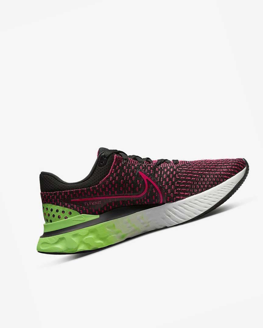 Zapatillas Running Nike React Infinity Run Flyknit 3 Hombre Negras Verde Rojas Rojas | AR2216