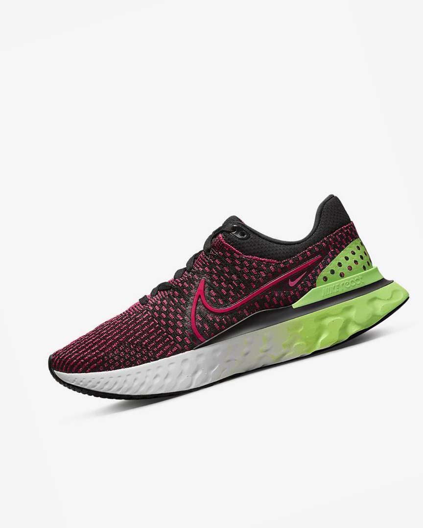 Zapatillas Running Nike React Infinity Run Flyknit 3 Hombre Negras Verde Rojas Rojas | AR2216