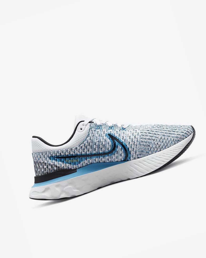 Zapatillas Running Nike React Infinity Run Flyknit 3 Hombre Blancas Azules Azules Negras | AR2673