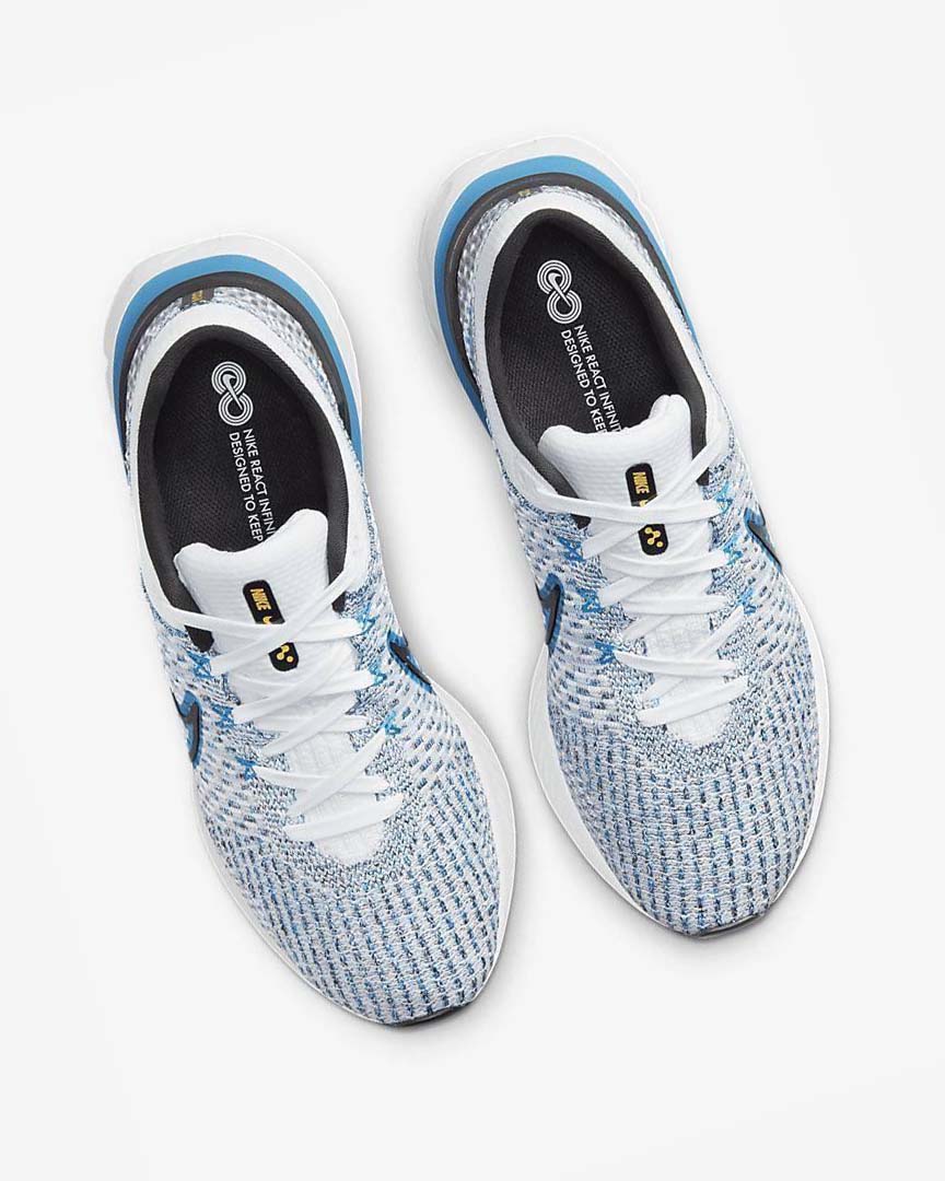 Zapatillas Running Nike React Infinity Run Flyknit 3 Hombre Blancas Azules Azules Negras | AR2673