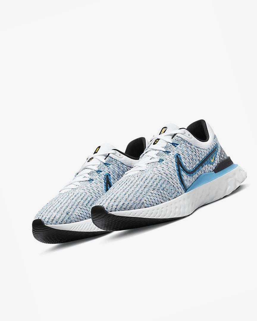 Zapatillas Running Nike React Infinity Run Flyknit 3 Hombre Blancas Azules Azules Negras | AR2673