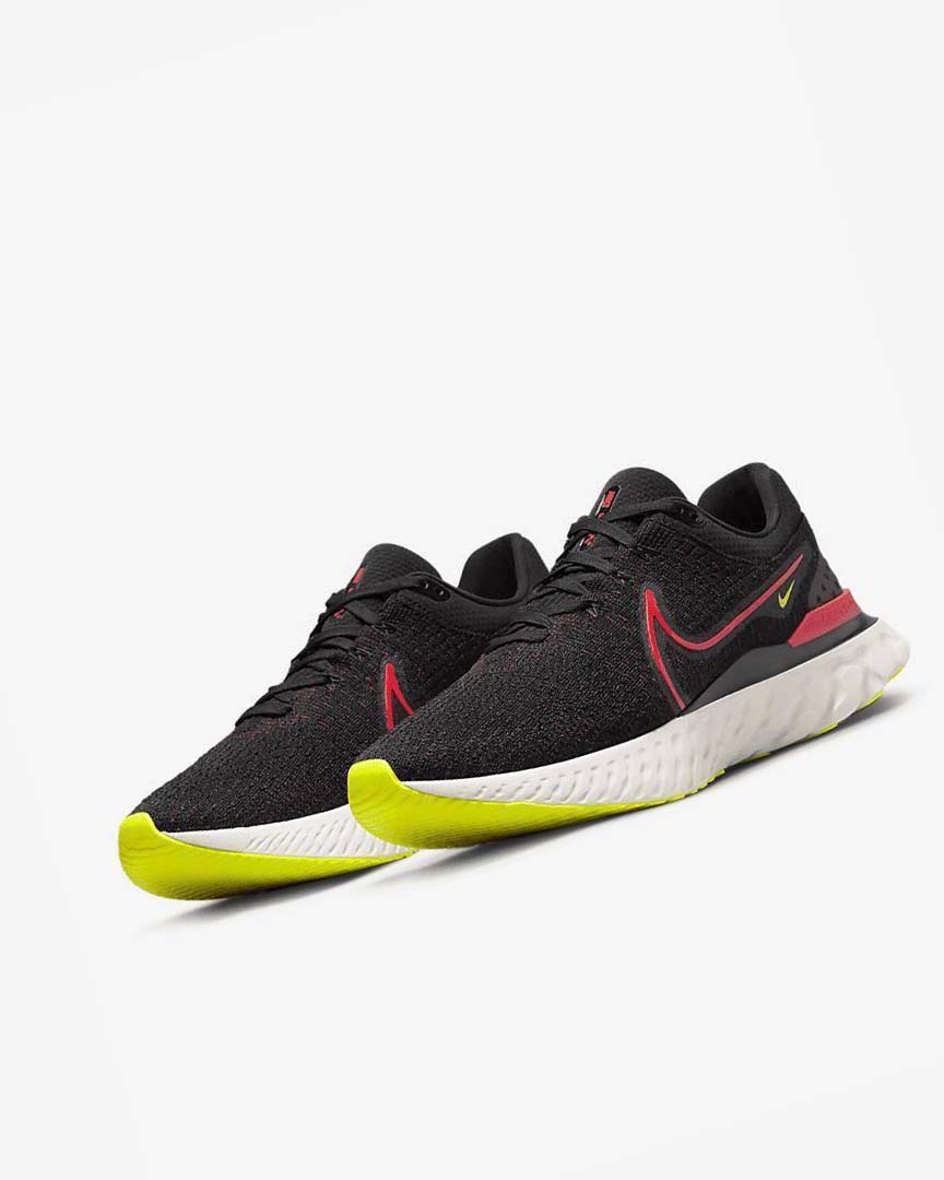 Zapatillas Running Nike React Infinity Run Flyknit 3 Hombre Negras Rojas Rojas | AR4978