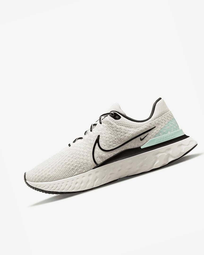 Zapatillas Running Nike React Infinity Run Flyknit 3 Hombre Beige Claro Negras | AR5248