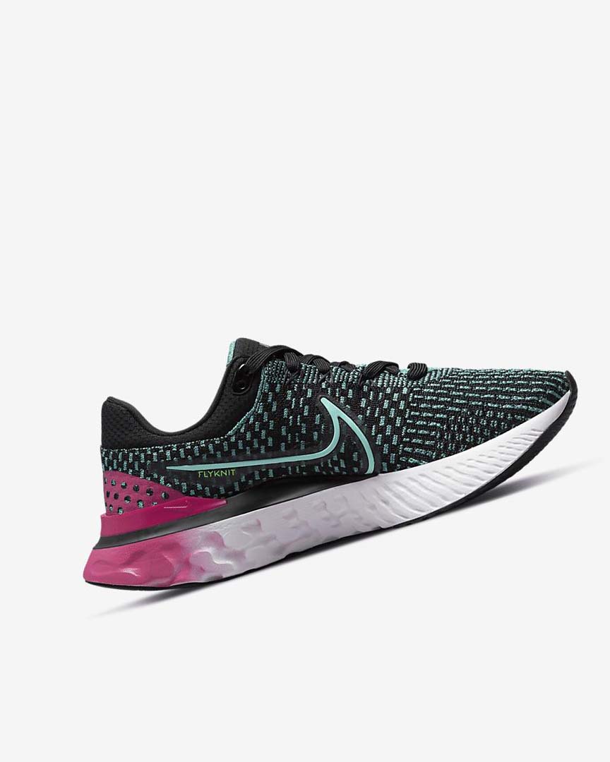 Zapatillas Running Nike React Infinity Run Flyknit 3 Mujer Negras Rosas Turquesa Turquesa | AR5481