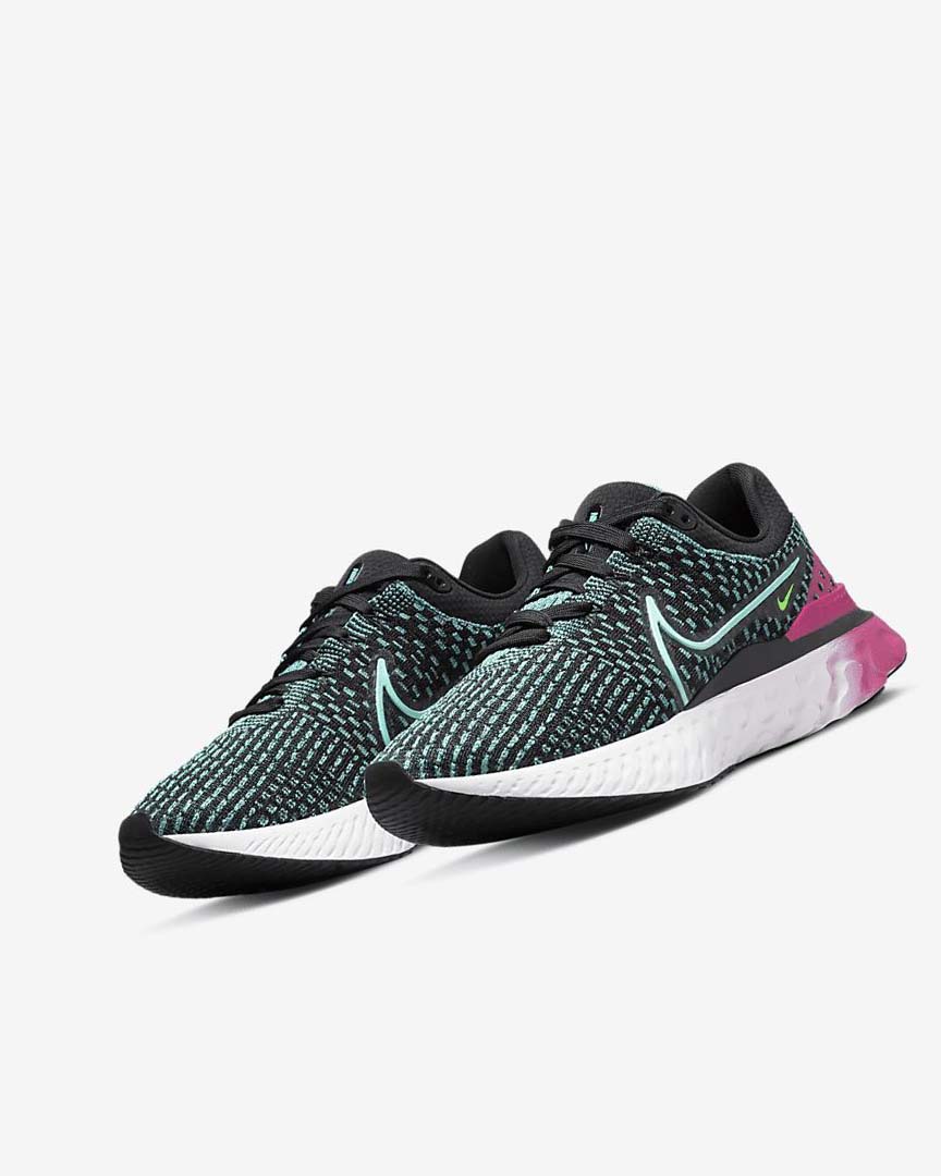 Zapatillas Running Nike React Infinity Run Flyknit 3 Mujer Negras Rosas Turquesa Turquesa | AR5481