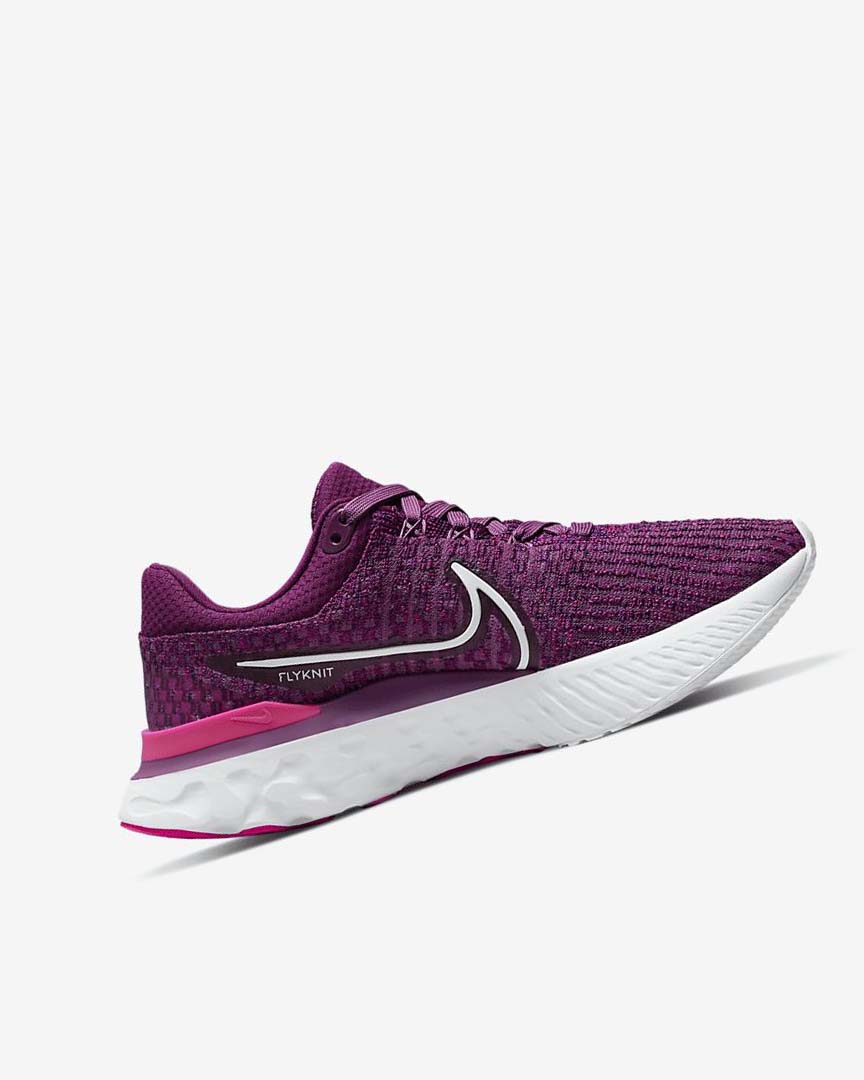 Zapatillas Running Nike React Infinity Run Flyknit 3 Mujer Burdeos Claro Rosas Blancas | AR5487