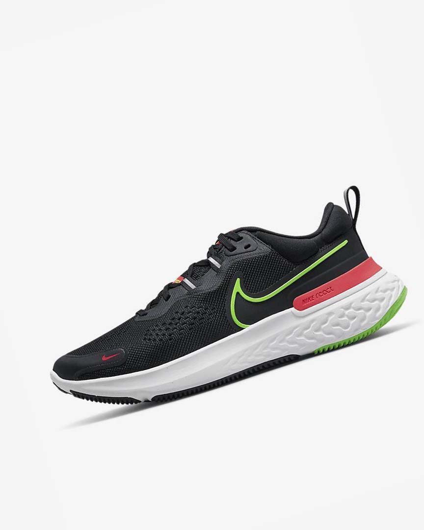 Zapatillas Running Nike React Miler 2 Hombre Negras Rojas Blancas Verde | AR2239