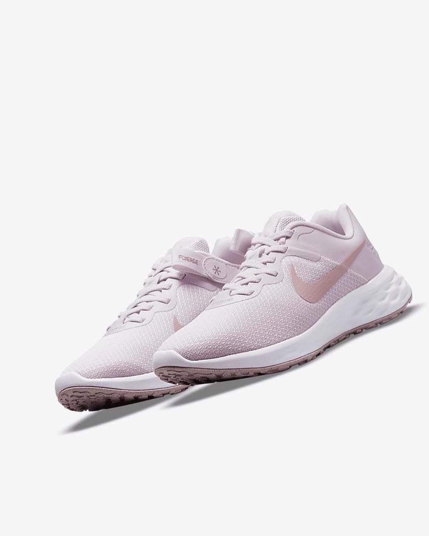 Zapatillas Running Nike Revolution 6 FlyEase Next Nature Mujer Moradas Claro Blancas | AR2906