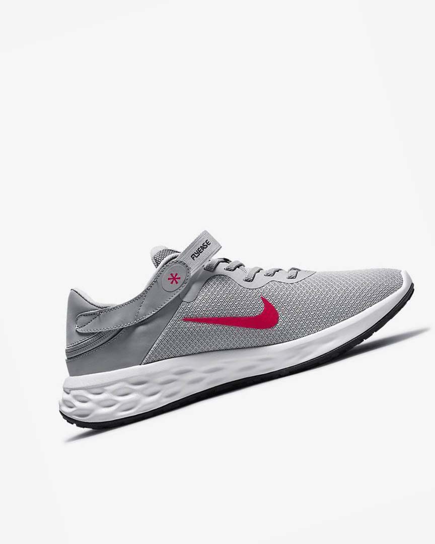 Zapatillas Running Nike Revolution 6 FlyEase Next Nature Hombre Gris Claro Gris Gris Oscuro Rojas | AR4639