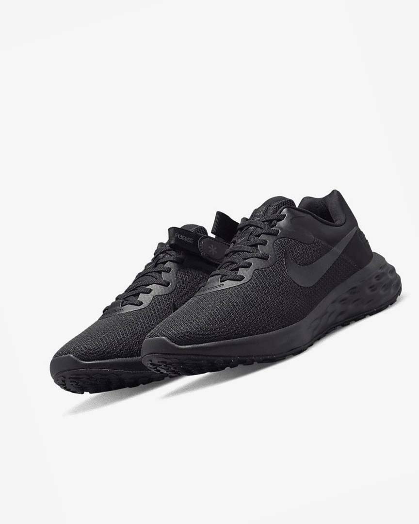 Zapatillas Running Nike Revolution 6 FlyEase Next Nature Hombre Negras Gris Oscuro Negras | AR4909