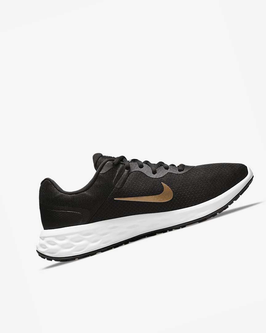 Zapatillas Running Nike Revolution 6 Next Nature Hombre Negras Blancas Metal Doradas | AR5286