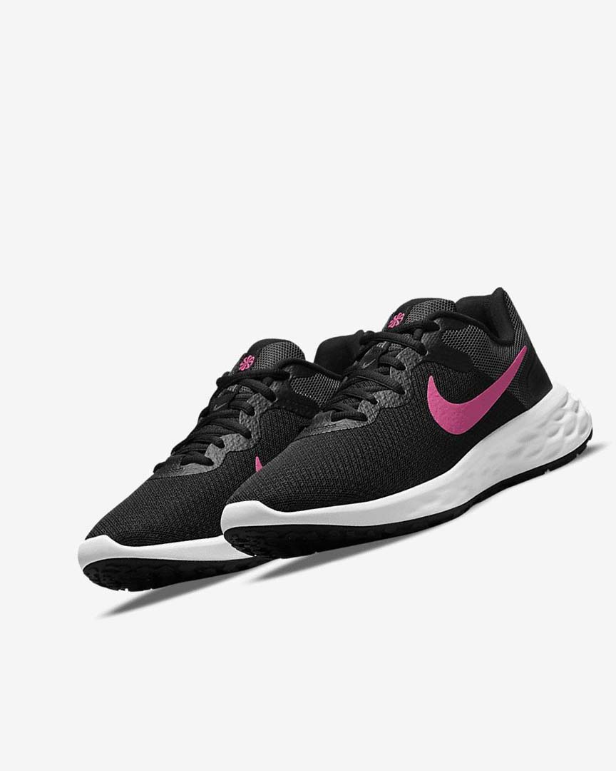 Zapatillas Running Nike Revolution 6 Next Nature Mujer Negras Gris Rosas | AR5399